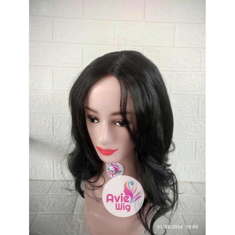 WIG PRIA DAN WANITA RAMBUT PALSU  MODEL IKAL PANJANG WARNA HITAM