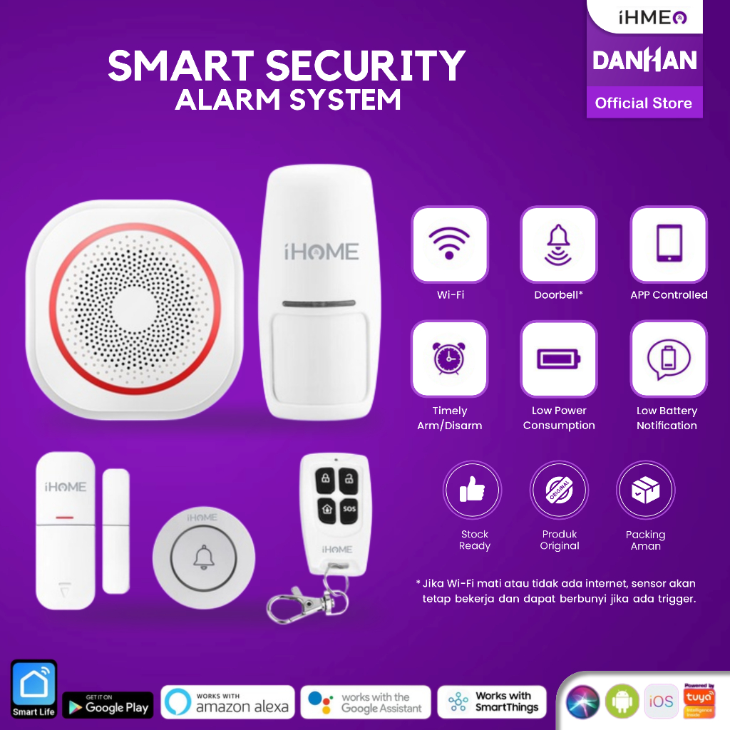 Smart Alarm System Security Lengkap Wireless RF 433 Wifi Tuya