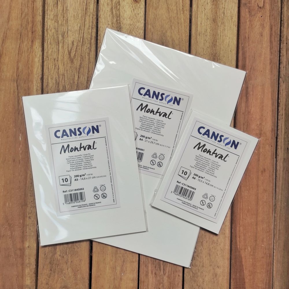 

canson montval watercolor paper A6 200gsm 10lembar (new cover)