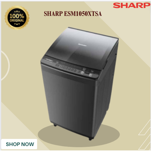 MESIN CUCI SHARP 1 TABUNG ESM1050XTSA 10.5KG/ESM-1050XTSA/ESM1050XTSA/MESIN CUCI ORIGINAL BERGARANSI