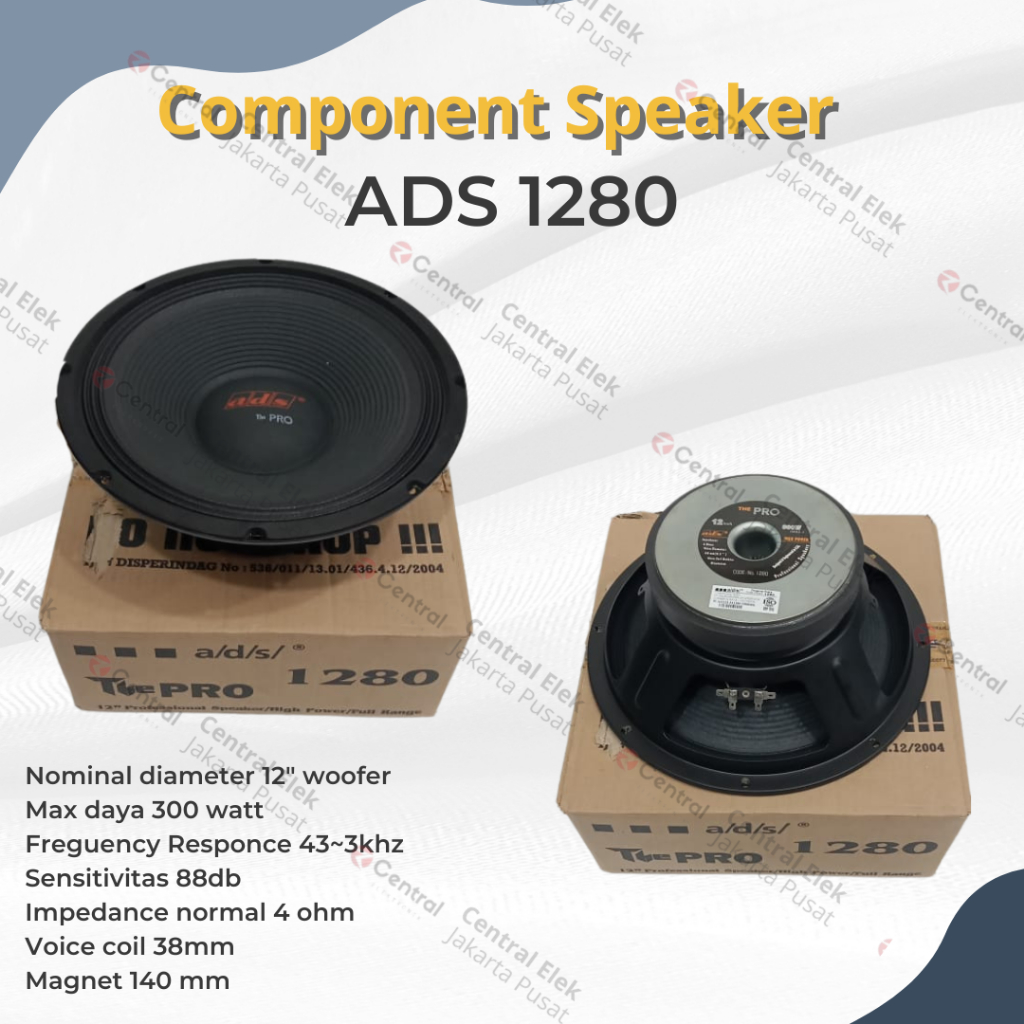 SPEAKER KOMPONEN 12 INCH ADS 1280 / ADS1280 CALIFORNIA 800 WATT