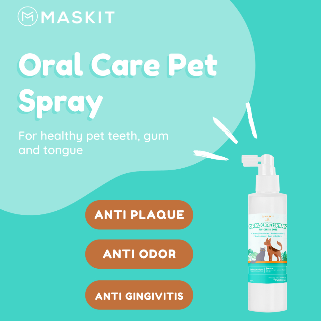 OBAT SEMPROT GIGI KUCING & ANJING PEMBERSIH GIGI ANTI PLAK - RADANG TENGGOROKAN - RADANG GUSI - PET