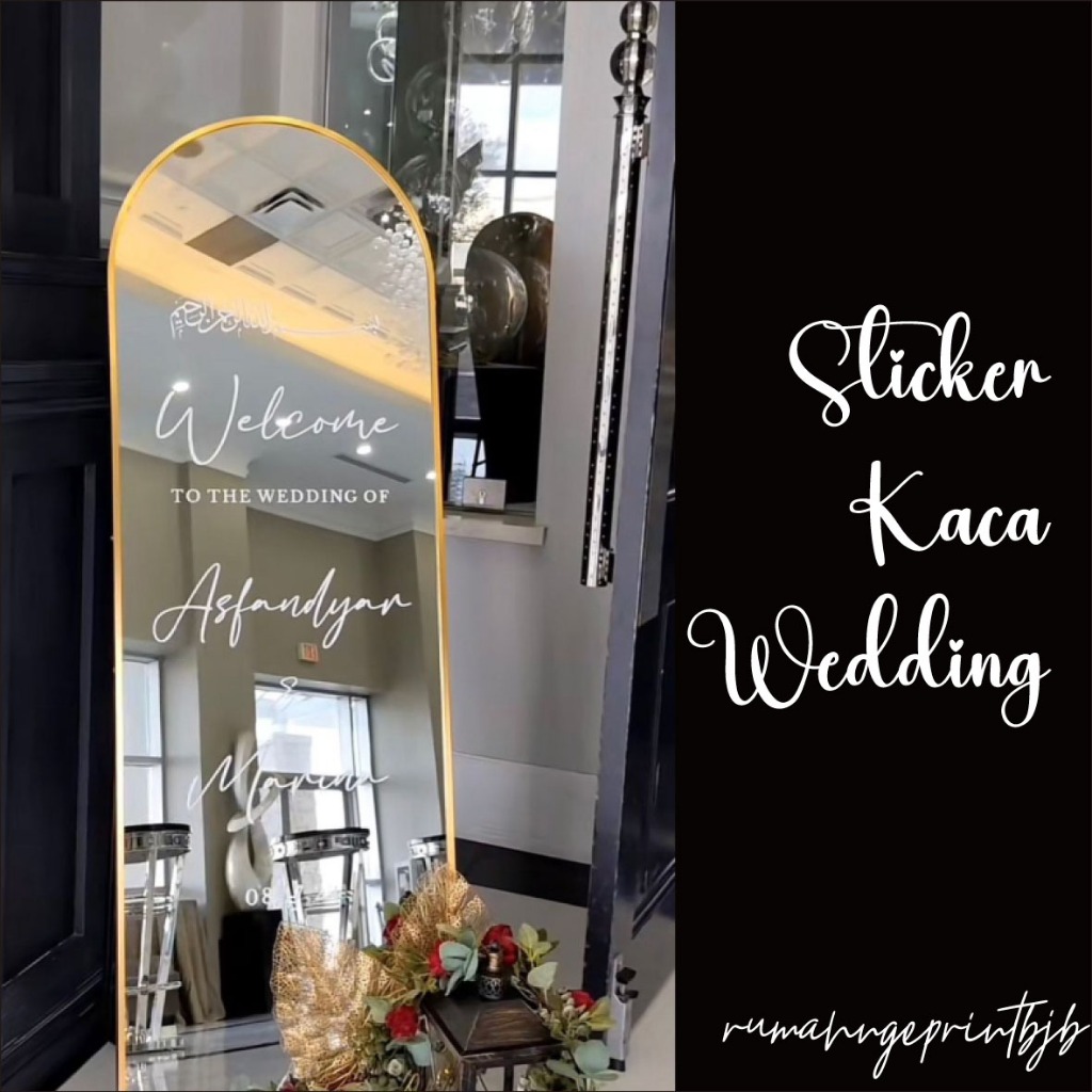 Stiker KACA WEDDING Cutting Welcome Sign 40 x 125 cm Dekorasi Lamaran Wooden Sign Wedding Sign Pesta