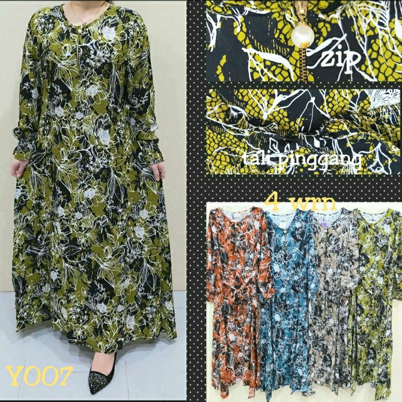 GAMIS JUMBO WANITA BAHAN KATUN RAYON IMPORT PREMIUM MOTIF ABSTRAK UNIK KUALITAS PREMIUM