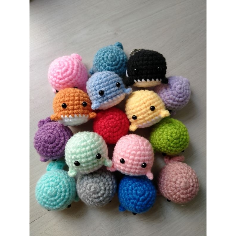 GANTUNGAN KUNCI WHALE RAJUT WHALE AMIGURUMI WHALE CROCHET WHALE KEYCHAIN SOUVENIR HANDMADE
