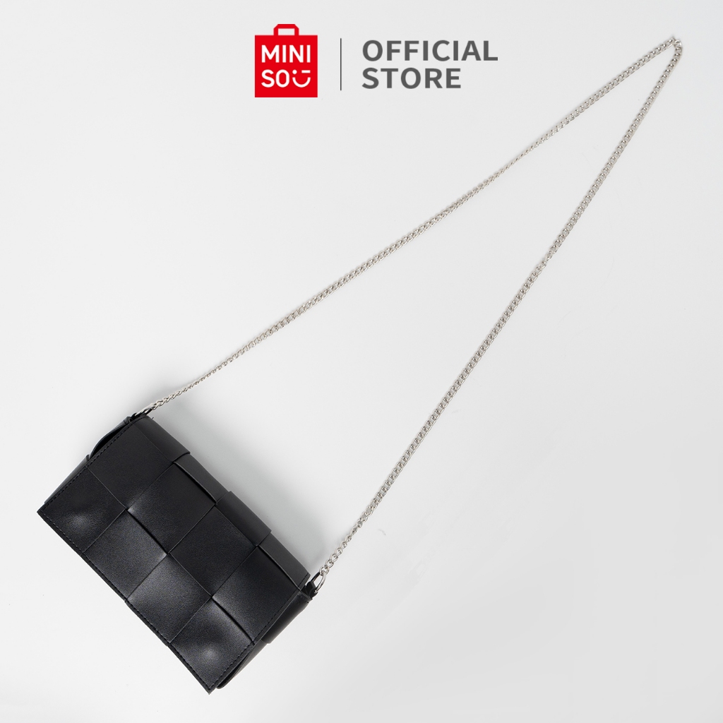 【CLEARANCE】MINISO Tas Selemgang Rantai Wanita Tas Anyaman PVC Kulit Kerang Crossbody Bag Korean Styl