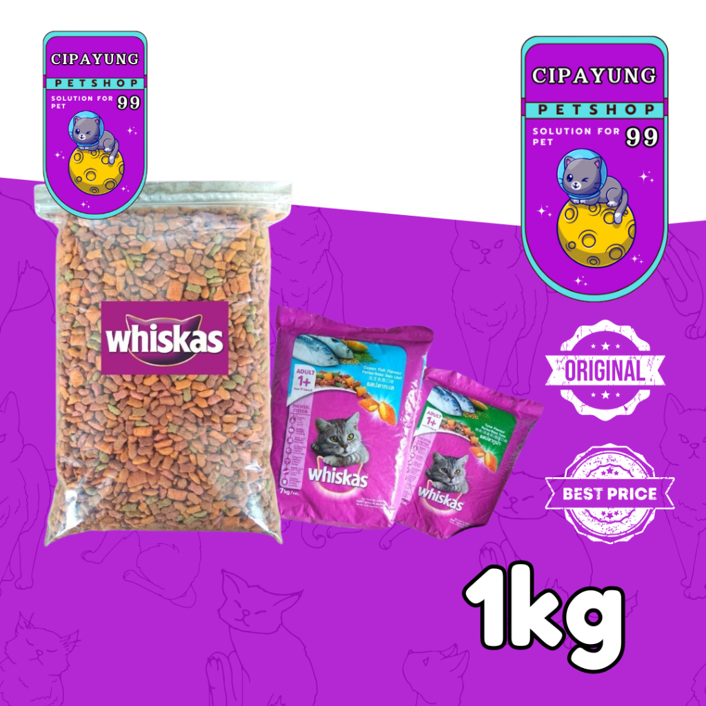 whiskas repack 1kg makanan kucing kering whiskas
