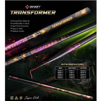 Joran Tegek Swan Fiber Pole Transformer 300 360 450 540 cm