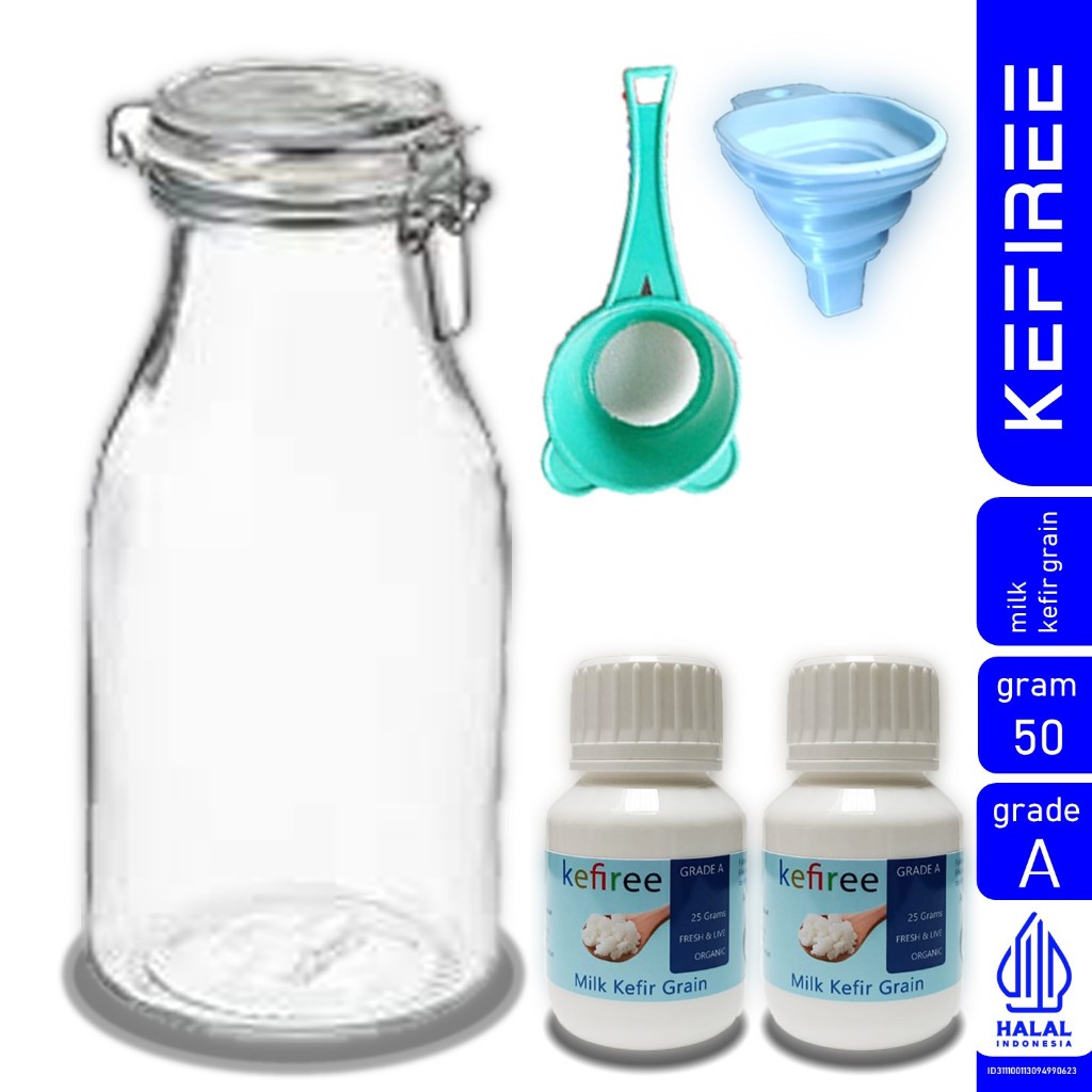 

Bibit Kefir - Kefir Grain - New Kefiree Kit - 50 gram
