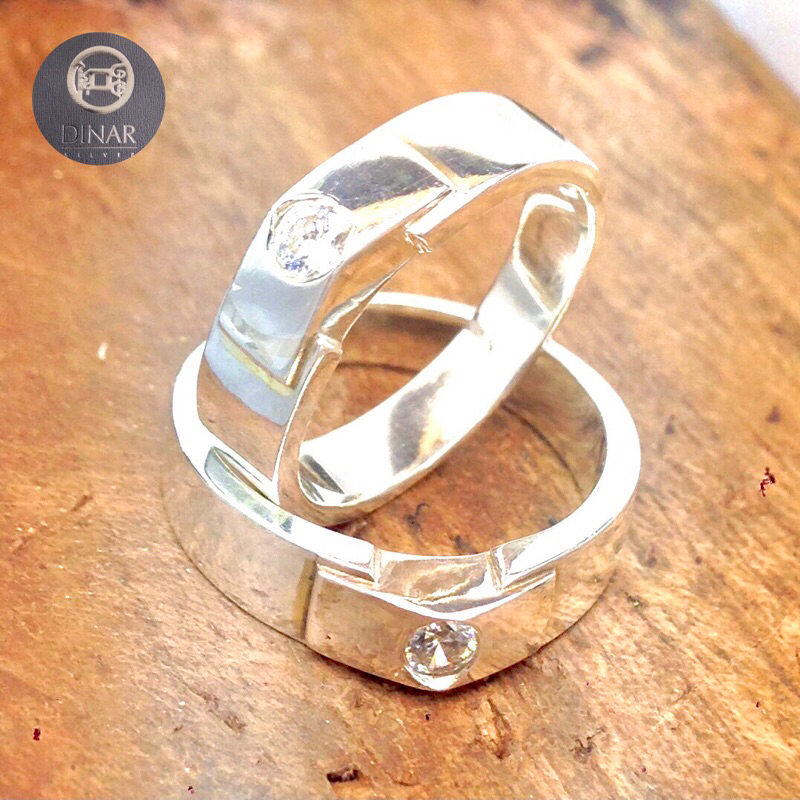 DinarJewelry-CINCIN SILVER PERAK 925 ASLI Tunangan Nikah Permata Swarofski