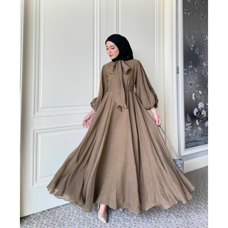 AESA DRESS OLIVE SIZE L BY GONEGANI
