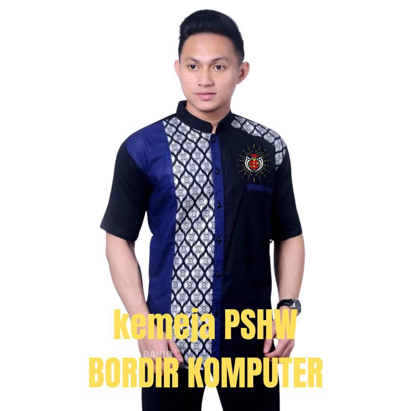 BAJU MUSLIM BORDIR PSHW BAJU KOKO PRIA TERBARU BORDIR PSHW ATASAN BORDIR BAJU LEBARAN