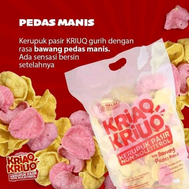 

KERUPUK PASIR PEDAS MANIS NON KOLESTEROL 250GR