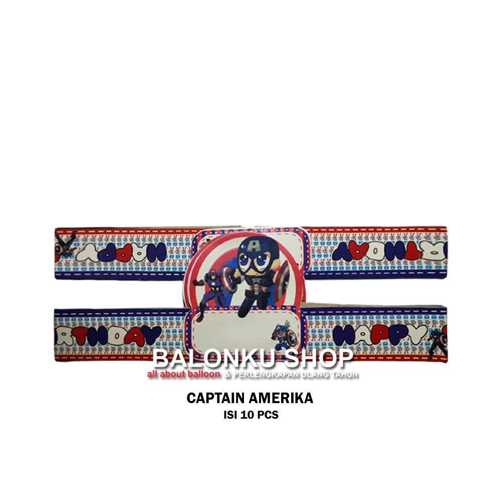 Topi Ulang Tahun Captain Amerika / Topi Ultah Captain Amerika