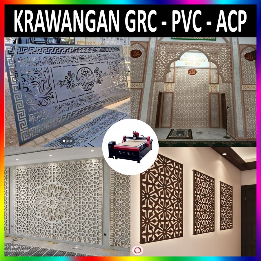 Krawangan Ornamen PVC GRC ACP Dinding Custom