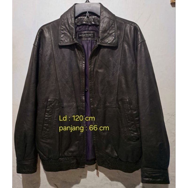 Jaket kulit domba tebal dari YSL