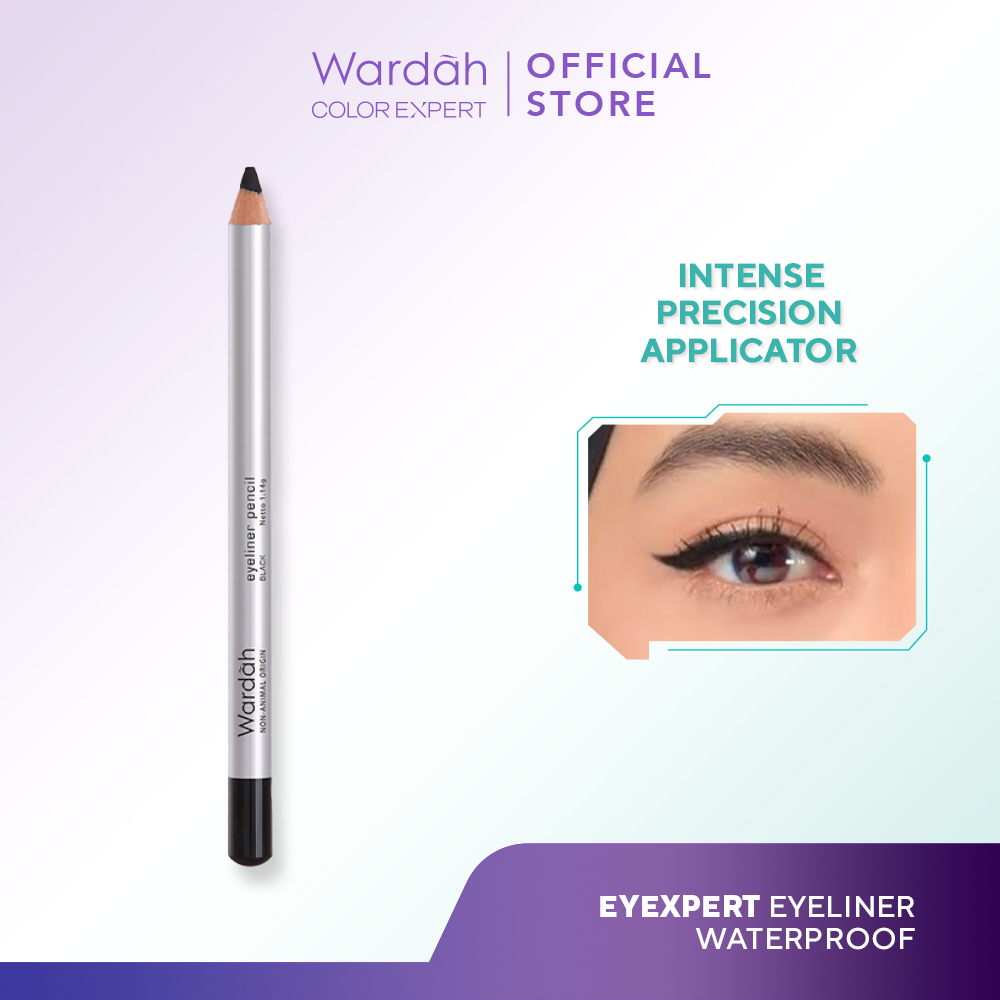Wardah Eye Liner - Waterproof, dan Warna Hitam Intense - Tekstur Lembut Dengan Aplikator Presisi Mud