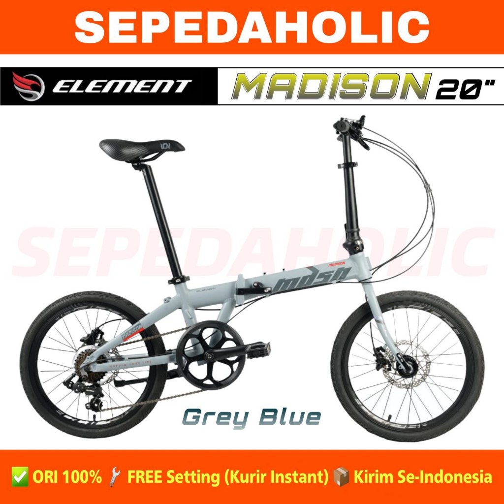 Sepeda Lipat ELEMENT MADISON Ukuran 20 Inch Alloy 7 Speed Hidrolik