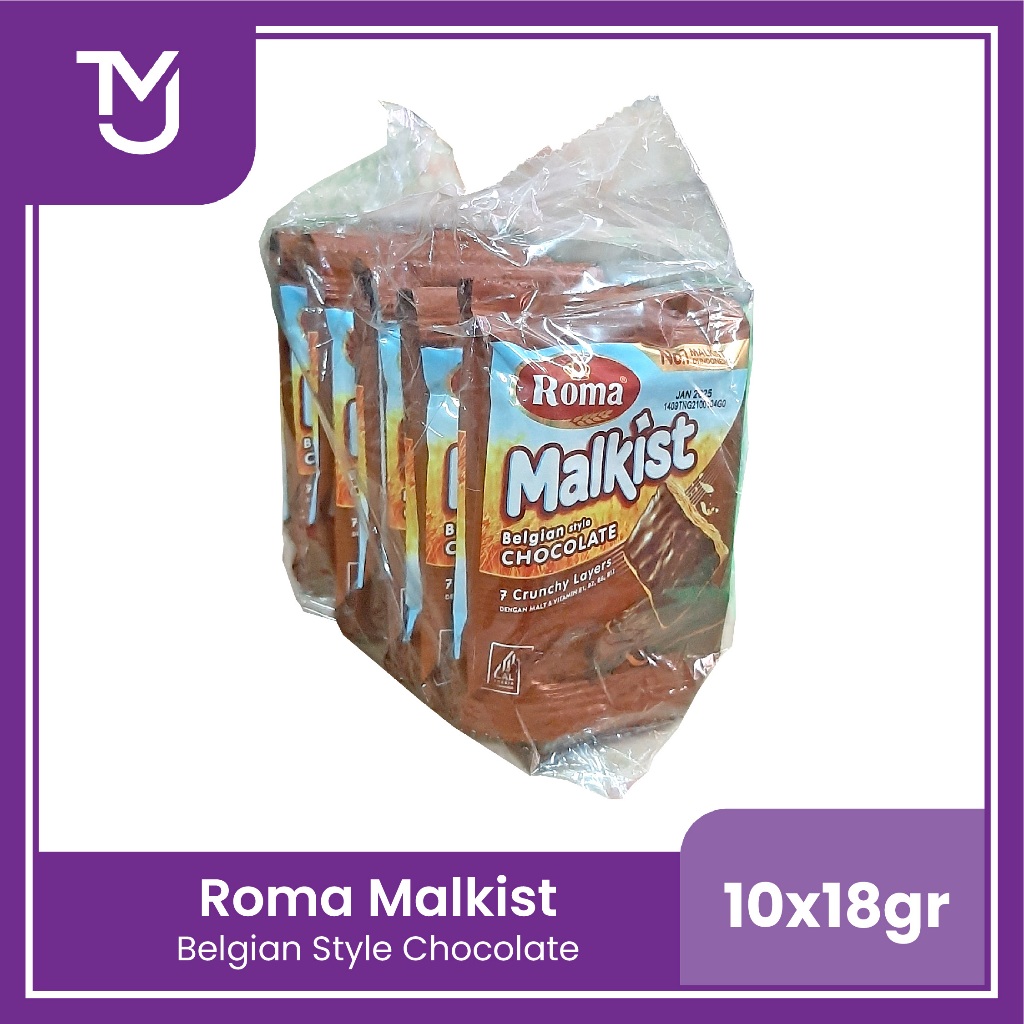 

Biskuit Roma Malkist Belgian Style Chocolate renceng 10 pcs ( 10 x 18gr )