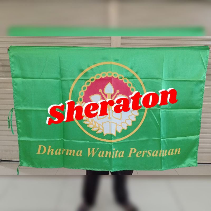 

bendera logo bendera DHARMA WANITA PERSATUAN UK. 90cm x 135cm