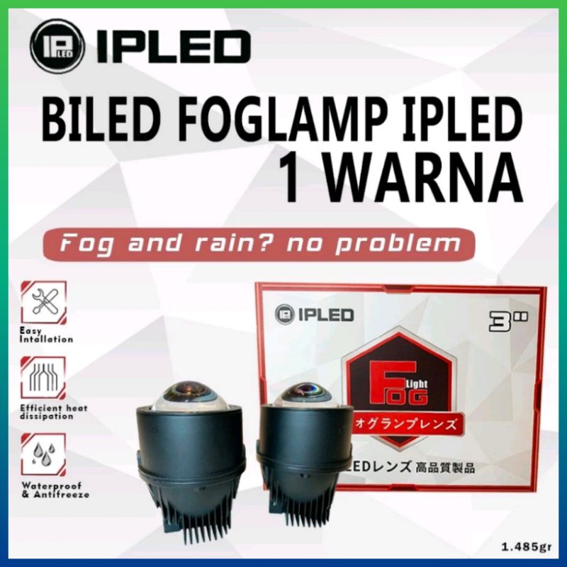 Foglamp IPLED | BILED Foglamp Projector 3 inch Blue Lens 45 Watt