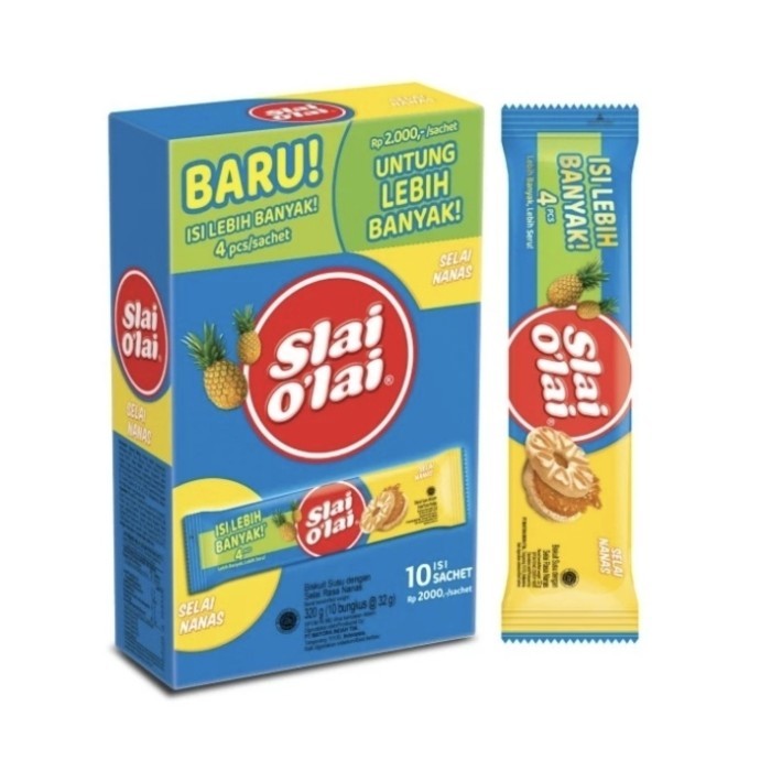 

slai olai nanas 1 box isi 10 - slai olai nanas 320gr - slai olai nanas