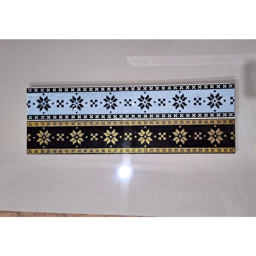 List plin keramik dinding 10x60cm (simple grey & gold)