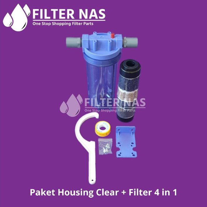 Paket  Housing Filter + Filter Air Sumur 4in1 10 inch 1 Tahap