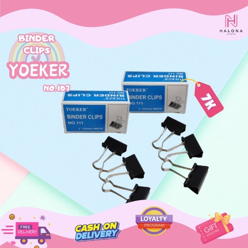 

[1 BOX] Binder Clip / Penjepit Kertas Yoeker No. 111