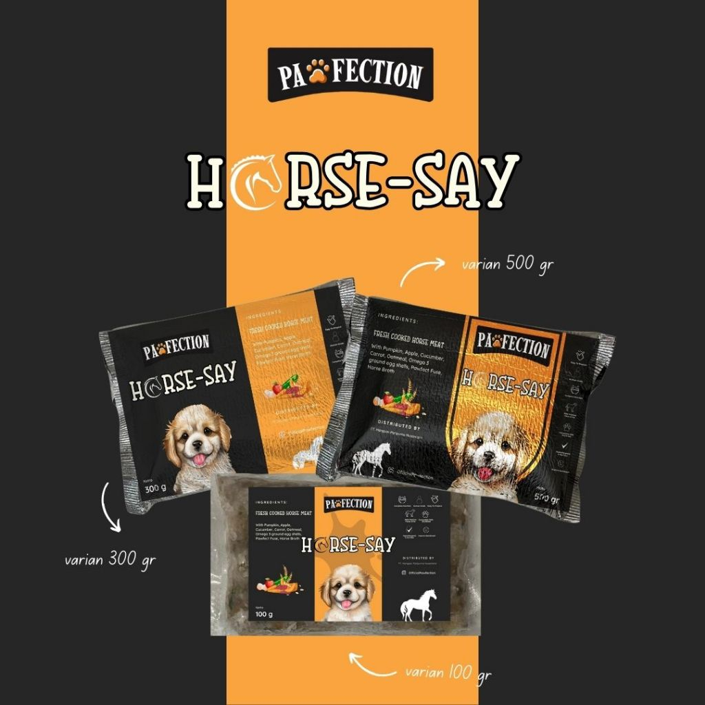 PAWFECTION HORSE-SAY NATURAL SLOW COOKED DOG FOOD / MAKANAN ANJING  DAGING KUDA / HORSE MEAT