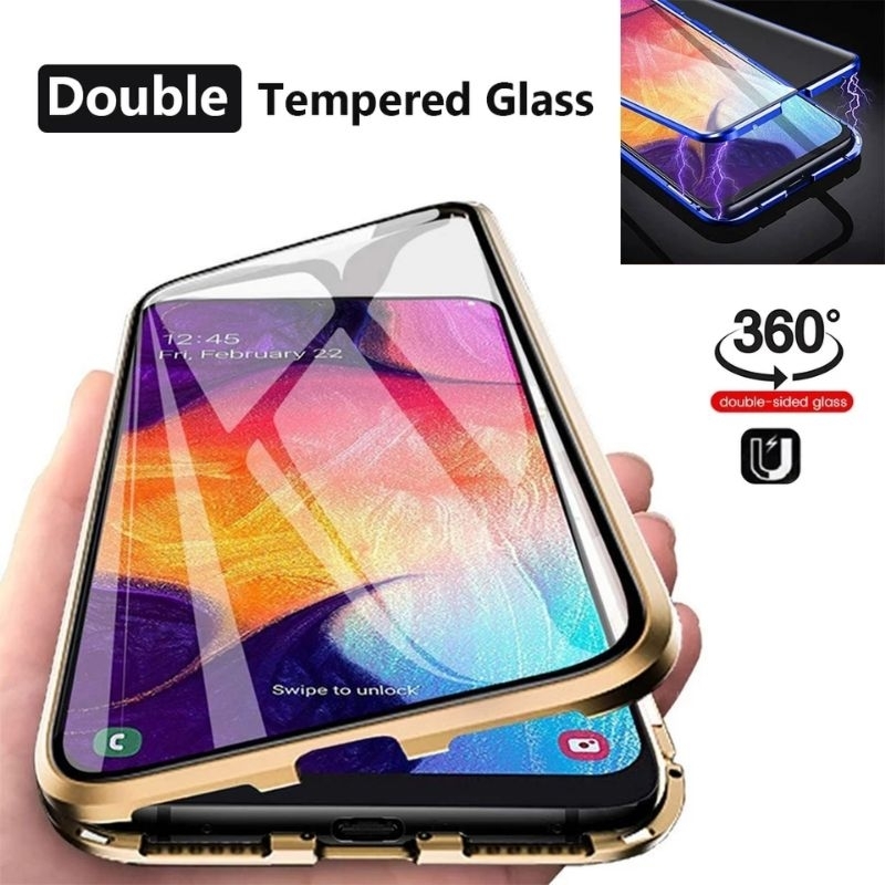 Magnetic Double Glass Case Samsung Galaxy A32 5G SamsungA32 5G Hardcase Casing HP