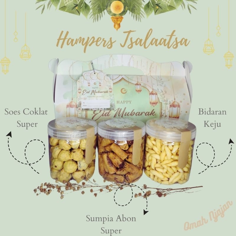 

Hampers Snack Lebaran Tsalaatsa Box isi 3