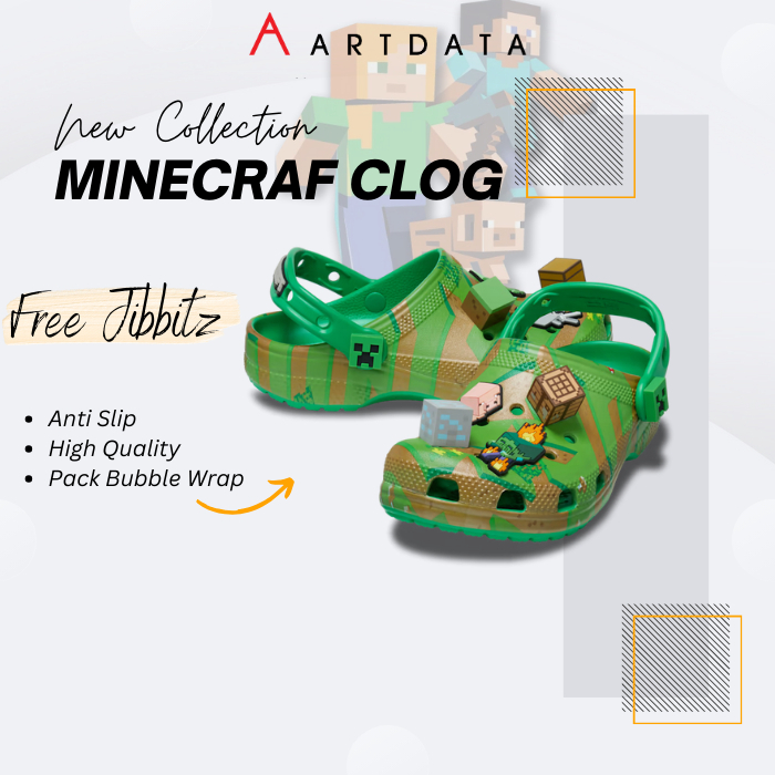 Sandal Crocs Kids MINECRAFT HELLO KITTY SHARK MARIO POKEMON Sendal Karet Nyaman