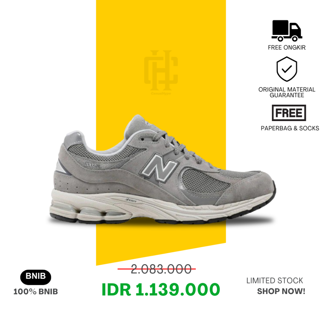 Sepatu NB 2002R Grey Marblehead 100% BNIB Authentic