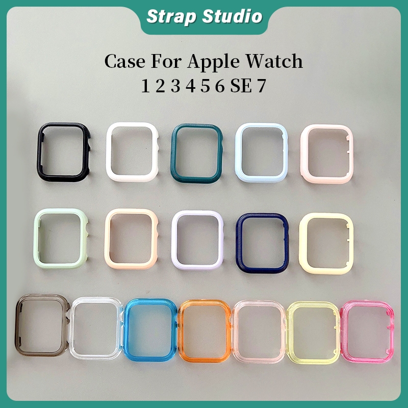 iWatch Pelindung Layar Case Silicon PC for Series 7 6 5 1 SE 2 3 4 Apple Watch 45/42/44/38/41/40mm