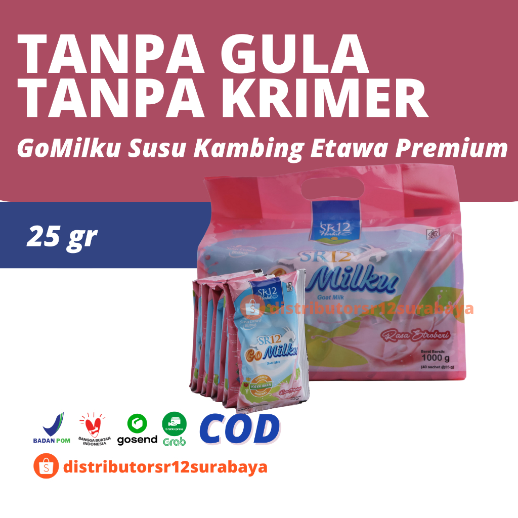 

Sachet Renteng Gomilku Strawberry 25gr isi 40pcs SR12 Pelancar ASI Saset Renceng Go Milku