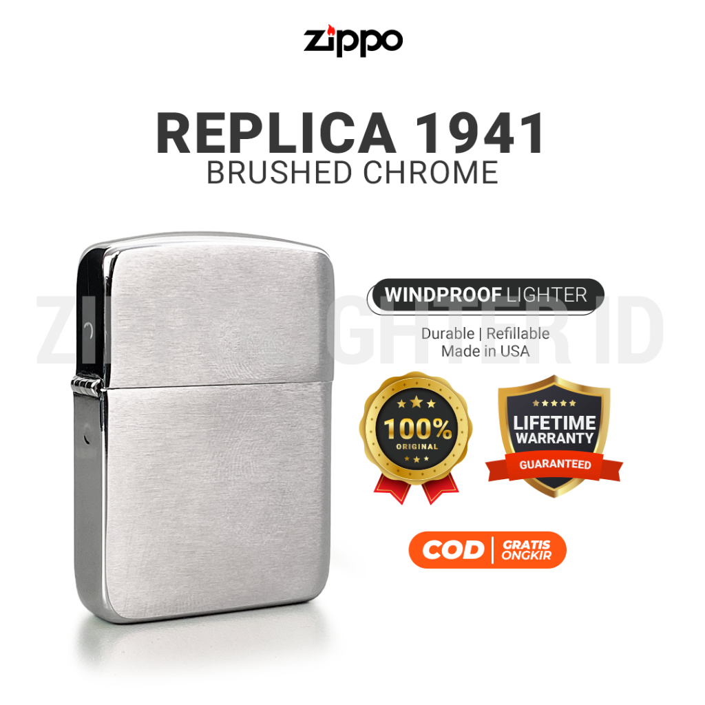 Korek Api Zippo Replica 1941 Brushed Chrome
