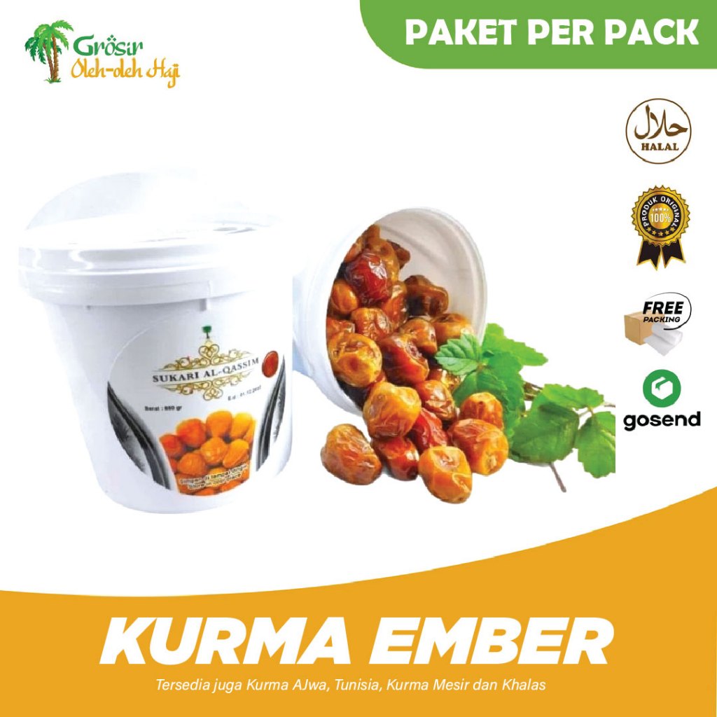 

Kurma Al Qassem 500 gram PREMIUM 100% Kurma ember AlQasim