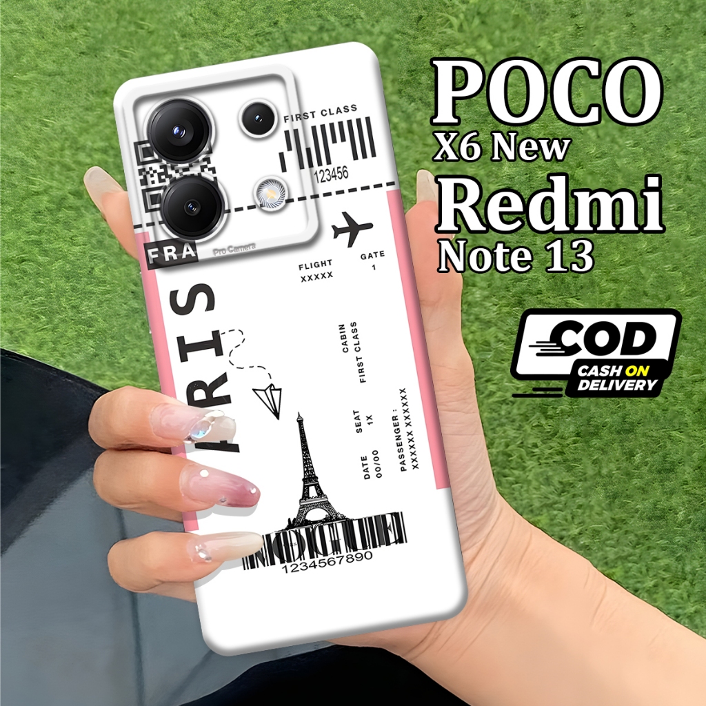 Softcase Xiaomi Redmi Note 13 5G & POCO X6 Terbaru {PAR69} - Fashion Case Tiket Pesawat - Softcase R
