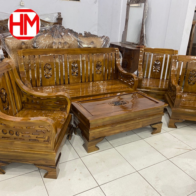 PROMO TERMURAH KURSI TAMU SEMUT JATI JEPARA SEAT 3111