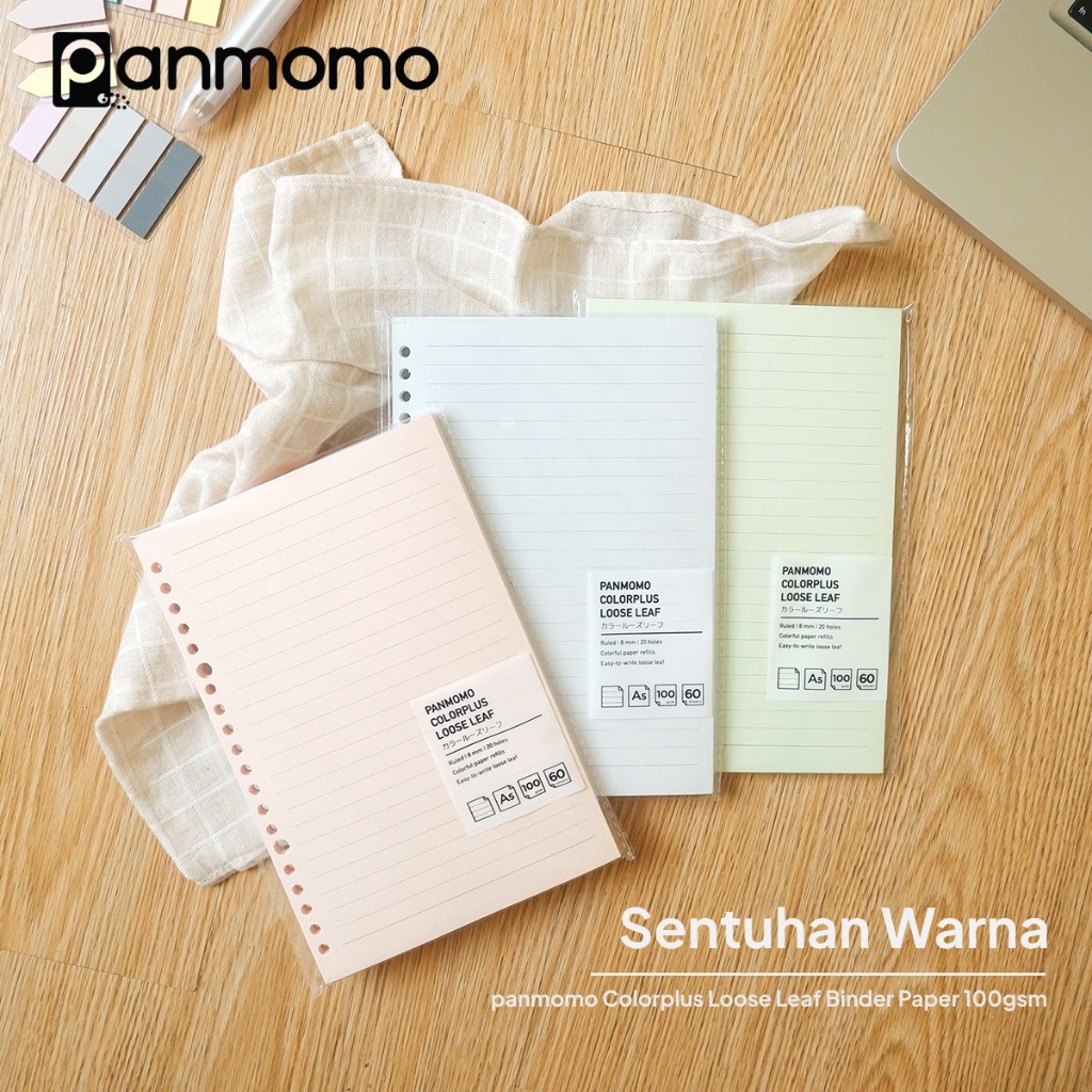 

Panmomo Colorplus Loose Leaf Binder Paper 100gsm A5 | Kertas Refill Isi Ulang Binder Berwarna Pastel