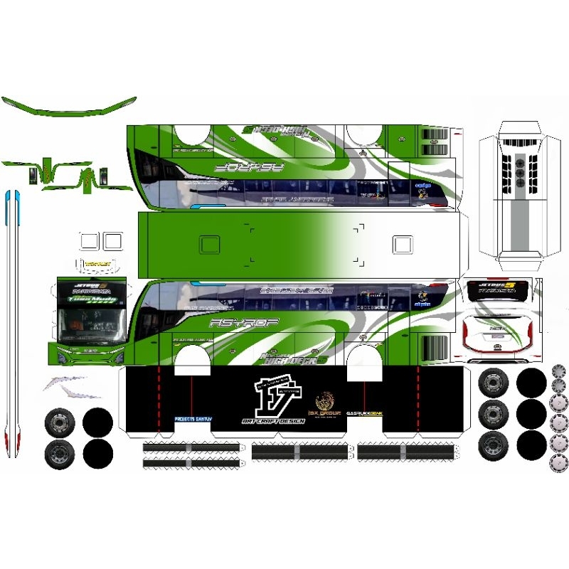 POLA PAPERCRAFT BUS AZKHA WIJAYA TRANS TUAN MUDA