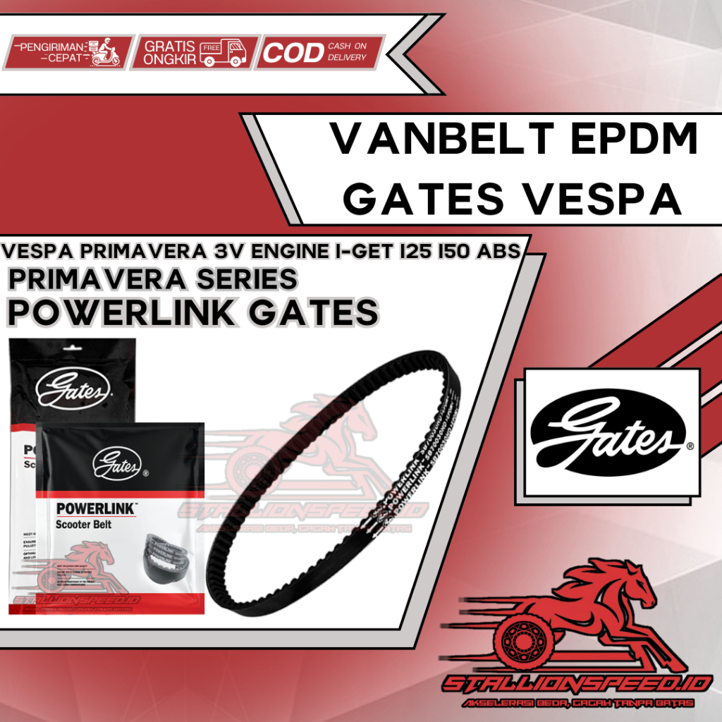 Vanbelt V Belt Van belt Fanbelt Vespa Primavera I-Get 2V 3V 125 150 ABS SB-83006HMI & SB-92023HMI Ga