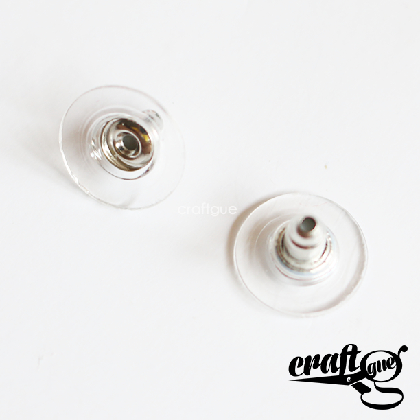 Pantat Anting Tusuk Clear - Silver