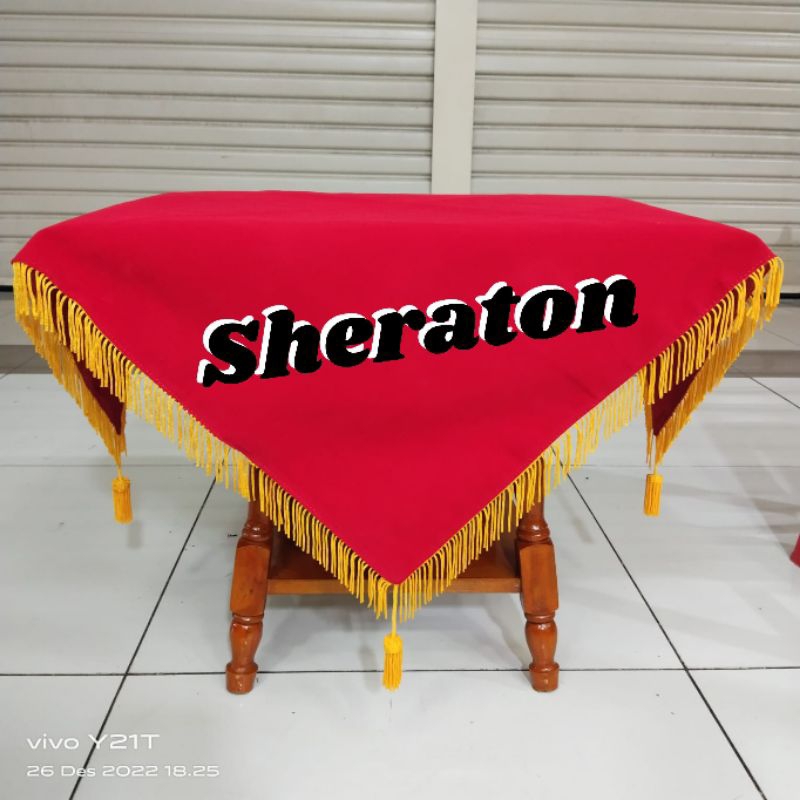 

alas baki paskibra alas baki upacara bendera polos warna merah pake rumbai JunDW