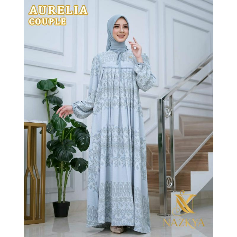 ready stok gamis aurelia set hijab ori nazkya syari