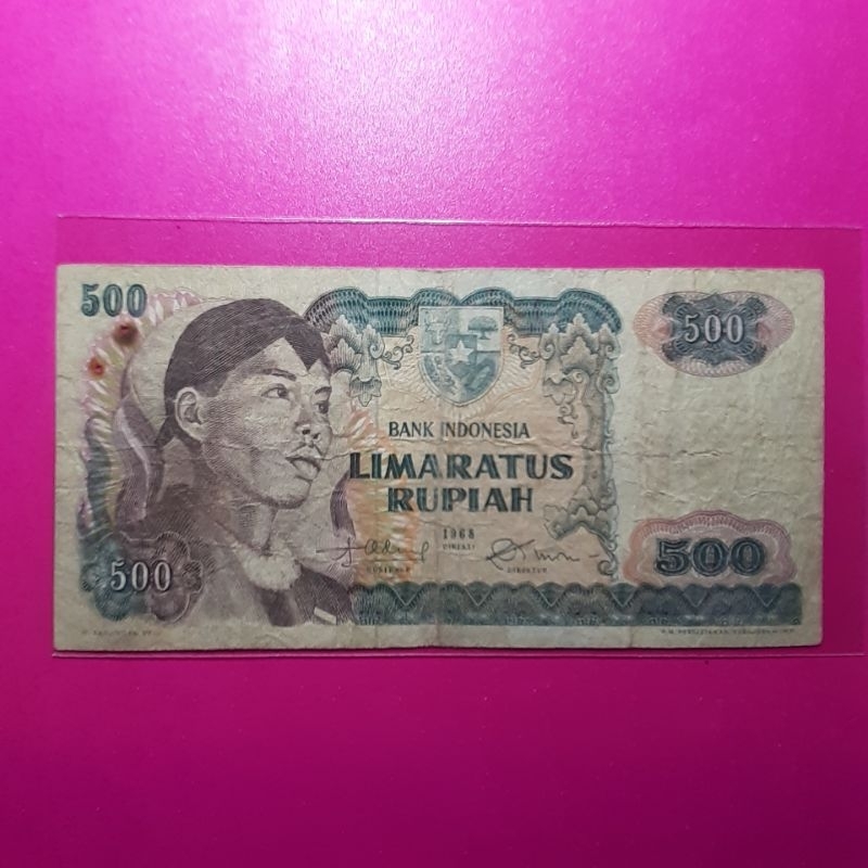Uang kuno 500 rupiah sudirman tahun 1968