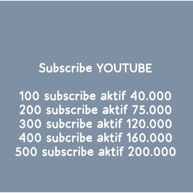 Jasa Subscribe Youtube AKTIF