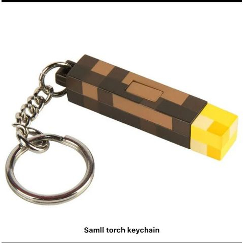 Minecraft torch light keychain gantungan kunci torch minecraft