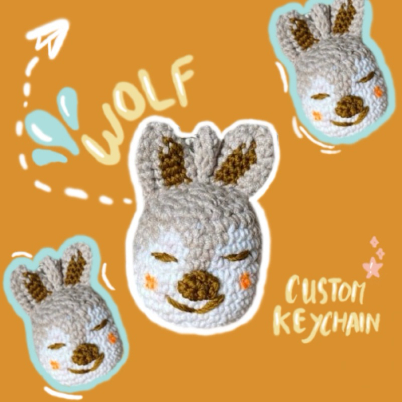 GANTUNGAN KUNCI RAJUT- WOLF CHAN KEYCHAIN
